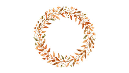 Fototapeta premium Autumn Watercolor Wreath Frame Perfect for Fall Designs