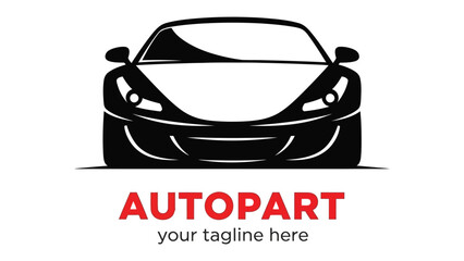Streamlined Automotive: A sleek, stylized silhouette of a sports car embodies the essence of speed, power, and innovative design, highlighted by the bold placement of the AUTOPART emblem
