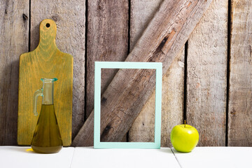 kitchen cooking utensils frame background still life wooden background