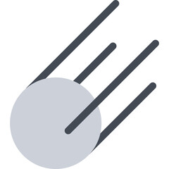 Falling Comet Flat Icon