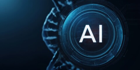 Medical technology concept. Futuristic AI concept with digital DNA design.