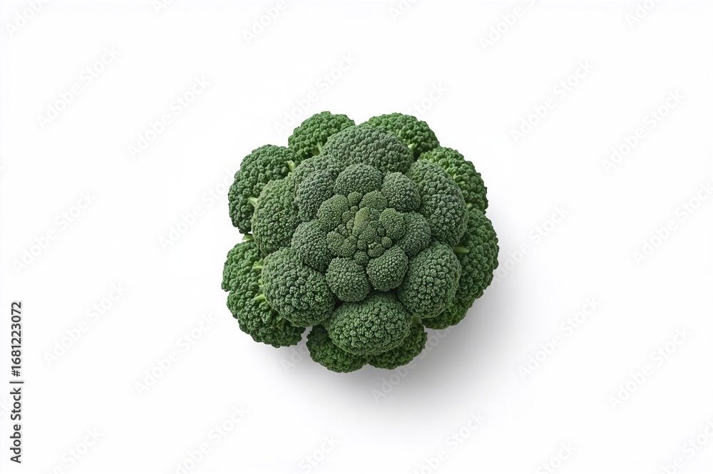 Poster fresh broccoli displayed against a plain white background created with ai generative techniques
