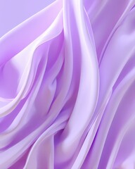 Obraz premium Abstract Lavender Draped Fabric, Soft Purple Silk Texture, Elegant Flowing Waves, Smooth Surface, Luxurious Background