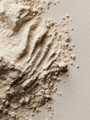 Pile of Beige Powder Close Up Shot Neutral Background Ingredient Texture Abstract Minimalist Style Food Ingredient Beauty Product