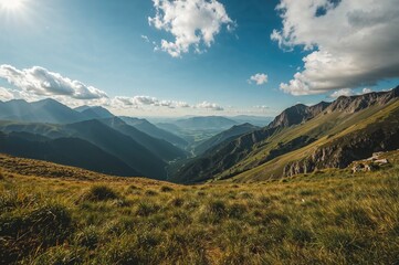 Breathtaking wide view of the mountain range