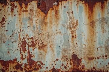 Surface of aged rusted metal with corrosion