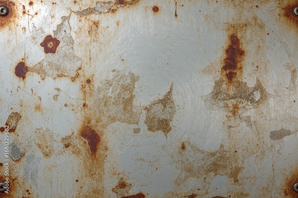 Poster metallic surface with rust marks