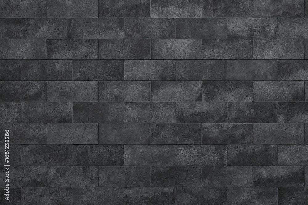 Poster surface of dark gray concrete brick cladding with irregular pattern