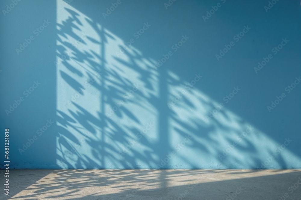 Aufkleber spring and summer product display on blue abstract background with bokeh lights and sunrays over con