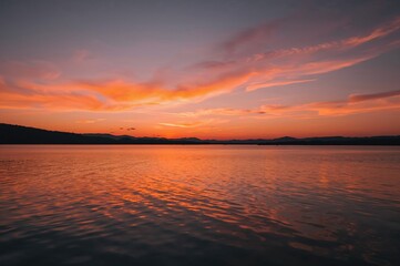 Naklejka premium Evening Glow Over the Water Storage Area