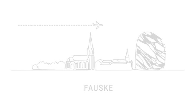 Minimalist Fauske Skyline Vector Illustration