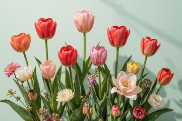 Fototapeta premium Gorgeous and fragile tulips of the spring season