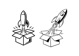 vector illustration of a cartoon rocket