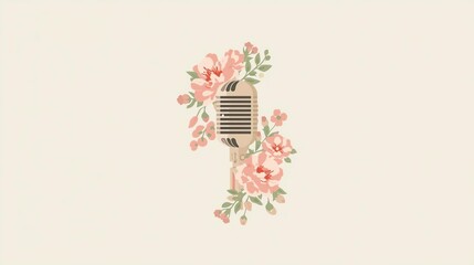 Blooming Retro Microphone