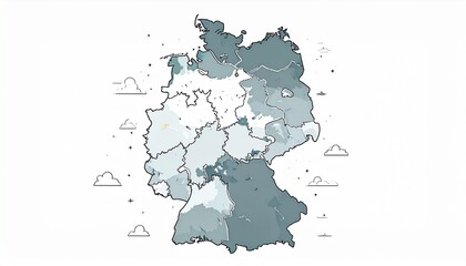 Obraz premium Germany Map A Detailed Vector Illustration Featuring Regions and Demographics for Visualizations
