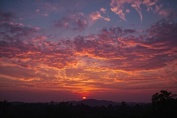 Fototapeta premium Breathtaking dawn scene with vibrant colors