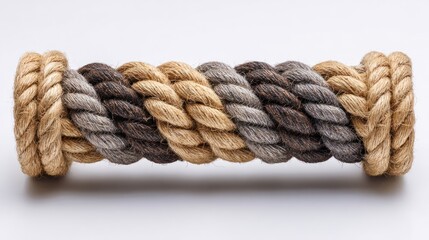 Decorative rolled rope in gray beige