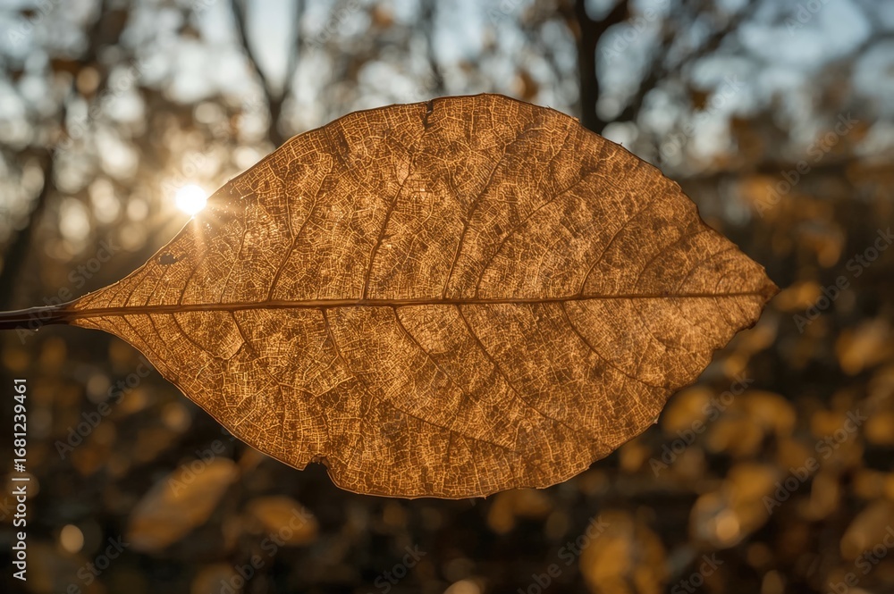 Poster close-up view of a plant's dried leaf surface showing intricate patterns and textures