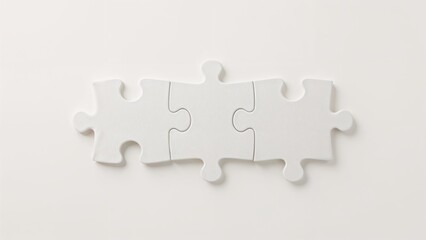 Fototapeta premium Connecting white jigsaw pieces symbolizing partnership and collaborative achievement