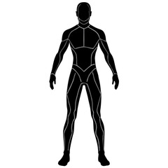 Futuristic Digital Wireframe Human Body Vector 