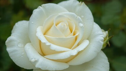 Soft white rose detail highlighted through selective focus and shallow depth of field