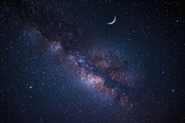 Cosmic space with stars and planets in the vast universe