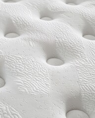 Fototapeta premium Closeup of White Mattress Texture with Wave Pattern and Buttons