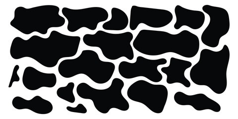 Black isolated modern vector icon set on white background. Smooth vector bubble icon set on white page. Abstract bubble smooth vector set.  Organic different element icon set. 