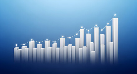 Dynamic finance dashboards: rising charts, bars, and neon trend lines