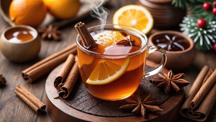 Hot seasonal tea infused with cinnamon