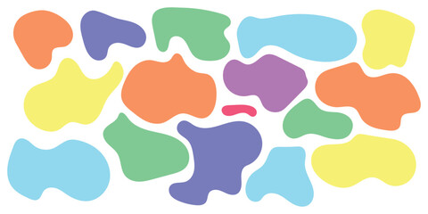 Colourful isolated modern vector icon set on white background. Smooth vector bubble icon set on white page. Abstract bubble smooth vector set.  Organic different element icon set.  