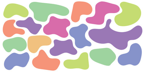 Colourful isolated modern vector icon set on white background. Smooth vector bubble icon set on white page. Abstract bubble smooth vector set.  Organic different element icon set.  