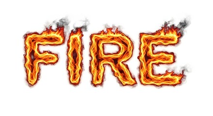 Naklejka premium Flaming 3D typography word FIRE with realistic flame effect