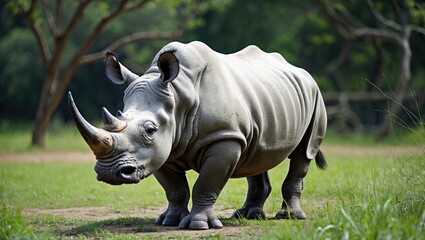 Zoo exhibit showcasing the white rhinoceros