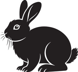 rabbit head peeking logo silhouette vector art illustration.
