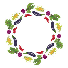 Vegetable Wreath, Harvest Wreath Frame, Farm Wreath illustration