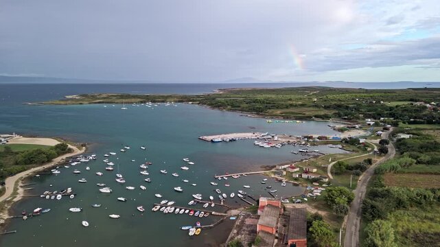Drone video of Uvala Kuje, Ližnjan in Istria, Croatia