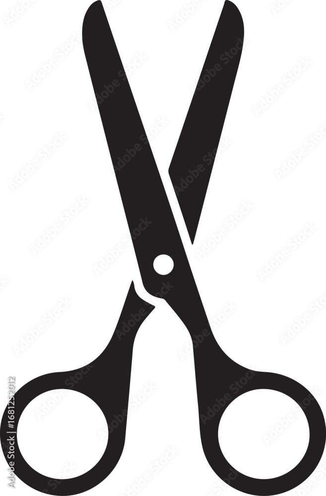 Poster solid vector icon for scissors