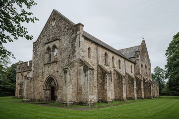 Fototapeta premium Ruined Priory of the Baptist Saint captured in a composite of four images