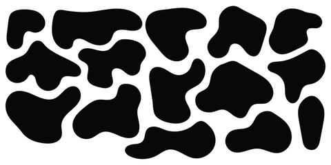 Black isolated modern vector icon set on white background. Smooth vector bubble icon set on white page. Abstract bubble smooth vector set.  Organic different element icon set. EPS 10. 