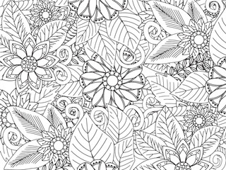 Flower coloring for relaxation for adults and kids and kdp 
