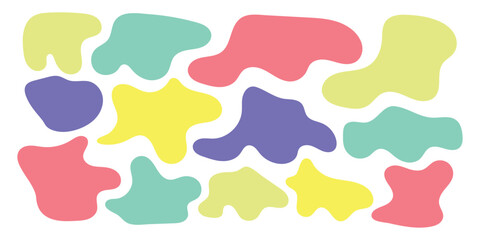 Colourful isolated modern vector icon set on white background. Smooth vector bubble icon set on white page. Abstract bubble smooth vector set.  Organic different element icon set. 