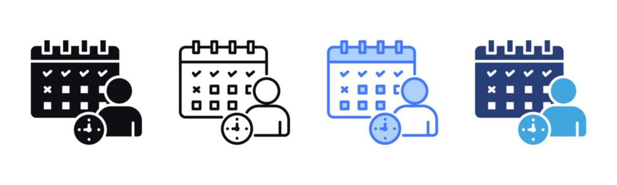 Attendance Tracking icon sheet multiple style collection
