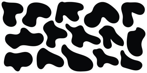 Black isolated modern vector icon set on white background. Smooth vector bubble icon set on white page. Abstract bubble smooth vector set. EPS 10. 