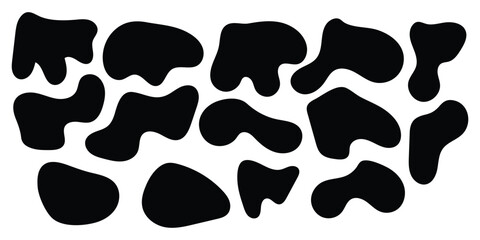 Black isolated modern vector icon set on white background. Isolated blob vector web icon set.  Smooth vector bubble icon set on white page. EPS 10. 