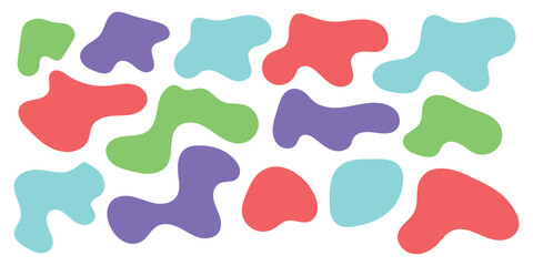 Colourful isolated modern vector icon set on white background. Smooth vector bubble icon set on white page. Abstract bubble smooth vector set.  Organic different element icon set. EPS 10. 