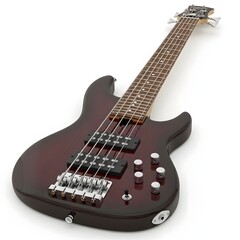 Fototapeta premium Bass Guitar Close-Up Musical Instrument Detail in Studio Lighting for Music Production