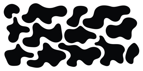 Black isolated modern vector icon set on white background. Isolated blob vector web icon set.  Smooth vector bubble icon set on white page. EPS 10. 