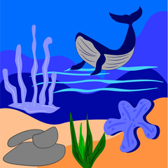 Under in the sea Illustration