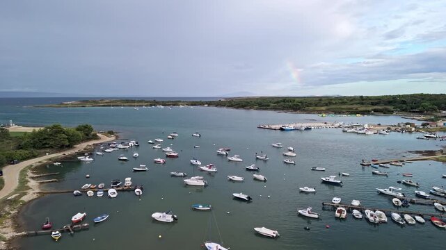 Drone video of Uvala Kuje, Ližnjan in Istria, Croatia